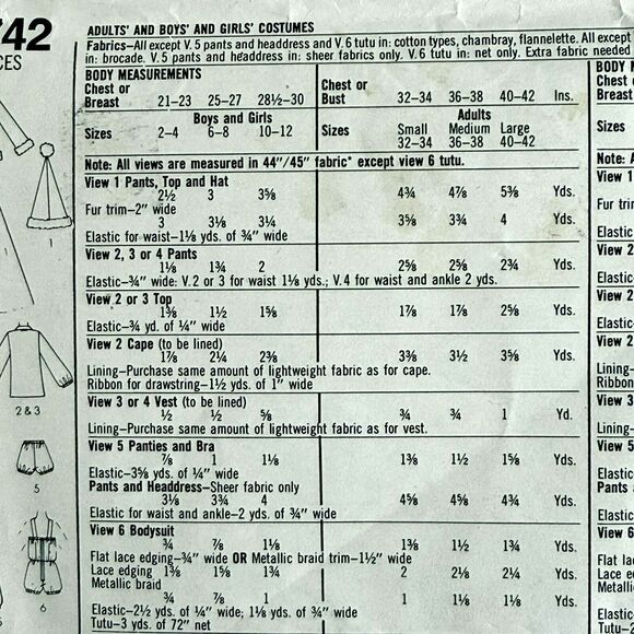 Kids Costume Pattern Simplicity 5742 Santa Pirate Dracula Ballerina Genie Sz 2-4 - Picture 3 of 3